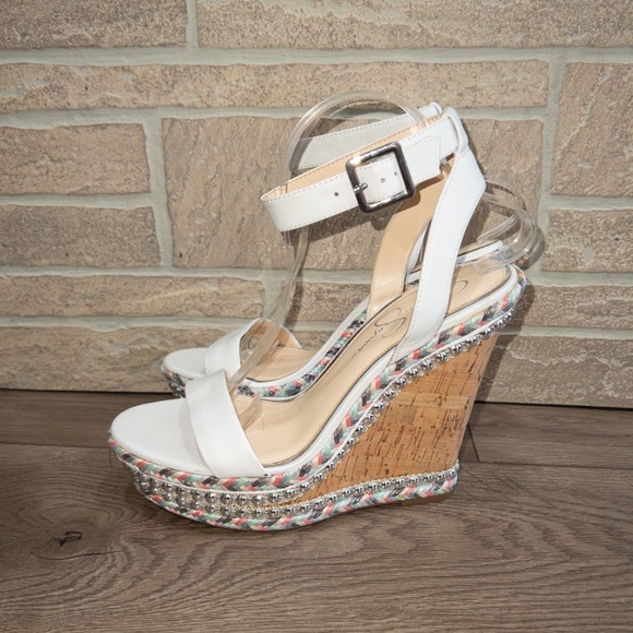 Jessica Simpson Shoes - NWT Jessica Simpson White Alinda Platform Wedges Size 10